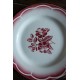 6 assiettes plates dépareillé paires Terre de Fer Marsac Fleurs Digoin