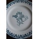 6 assiettes plates dépareillé paires Terre de Fer Marsac Fleurs Digoin