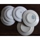 6 assiettes plates dépareillé paires Terre de Fer Marsac Fleurs Digoin