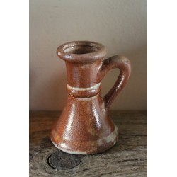 Petit bougeoir en grès vintage marbré anse