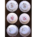 6 petites assiettes paires Badonviller Saint Amand Luzin Digoin Sarreguemines