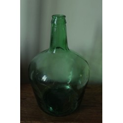 Bonbonne dame jeanne Viresa verre vert foncé