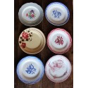 6 assiettes plates dépareillé Marsac Canebière Fontanges Digoin Sarreguemines