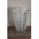 Vase sur pied en Verre ciselé transparent
