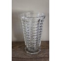 Vase sur pied en Verre ciselé transparent