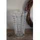 Vase sur pied en Verre ciselé transparent