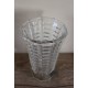 Vase sur pied en Verre ciselé transparent