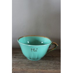 Tasse Faïene vert doré Collection Moi Salins