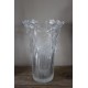 Vase verre ciselé roses stries