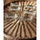 Un Lot de 6 Porte Couteaux Verre ancien transparent trilobé